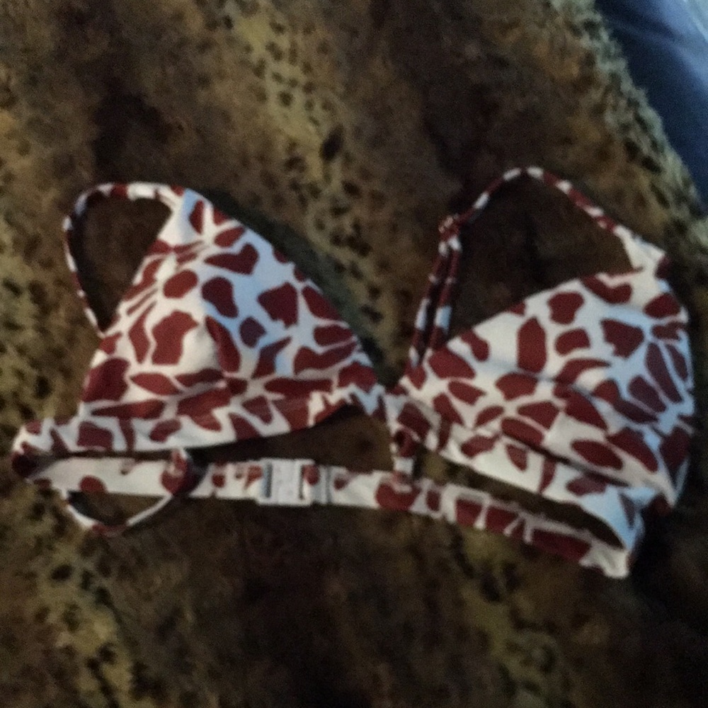 Giraffe-Print Bathing Suit TOP & BOTTOMS L NEW!